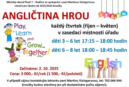 Kroužek ANGLIČTINA HROU pro děti
