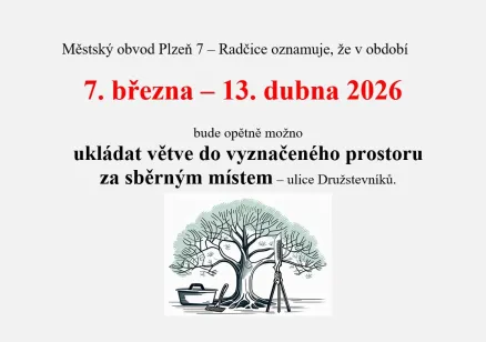 Oznámení o otevření skládky větví