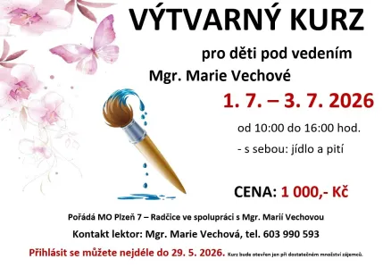 Letní výtvarný kurz pro děti pod vedením Mgr. Marie Vechové