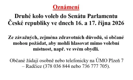 Druhé kolo voleb do Senátu Parlamentu ČR - možnost využití přenosné volební schránky