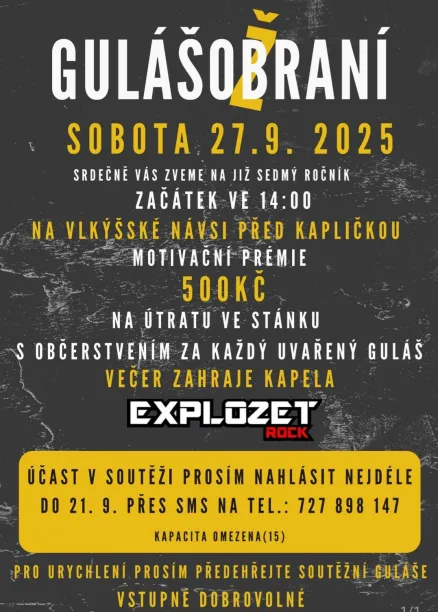 Gulášob(ž)raní 27. 9. 2025