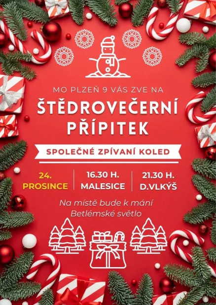 Pozvánka na zpívání koled a přípitek