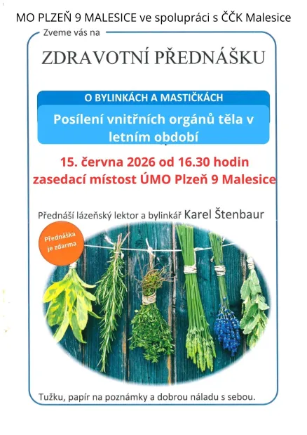 Pozvánka na přednášku 15. 6. 2026