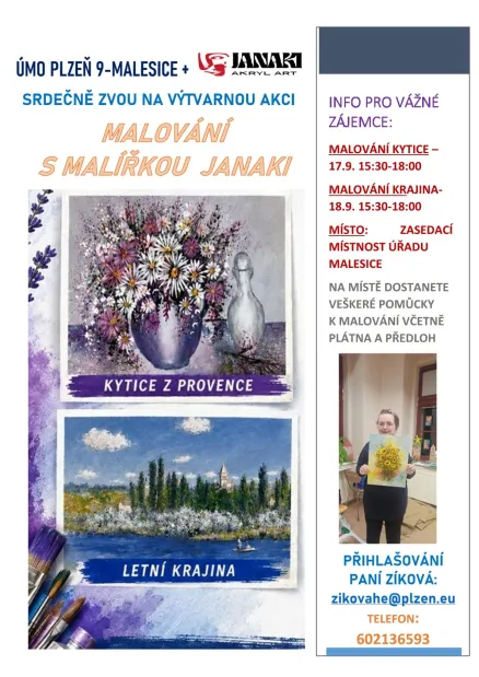 Nabídka kurzu malování akrylem 17. a 18. 9. 2026