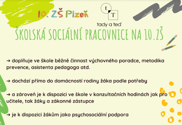 Školská sociální pracovnice na 10. ZŠ