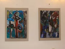 Žáci se speciálními vzdělávacími potřebami, kteří navštěvují zájmové kroužky kresba, malba a keramika vystavovali své nejpovedenější práce.