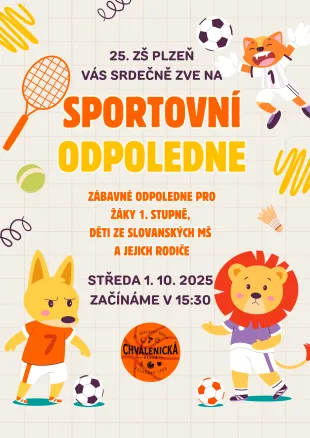 Sportovní odpoledne ve středu 1. 10. 2025