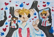 Vítězný obrázek elišky Mertlvé, jenž jsme do soutěže zaslali za naší školu.