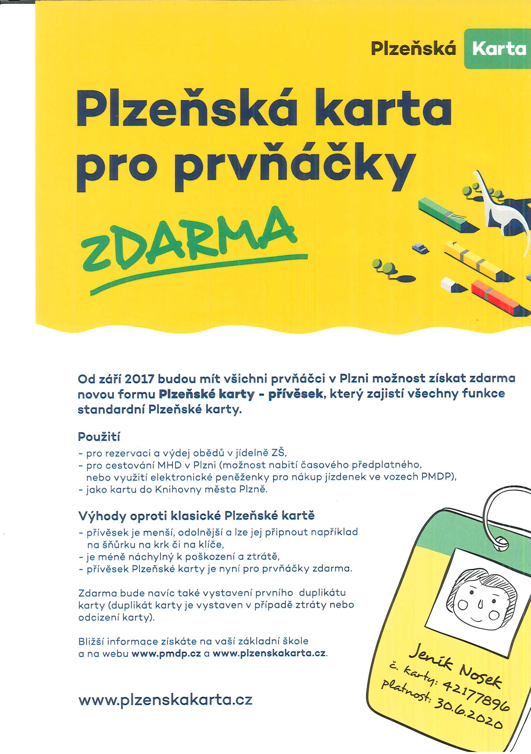 PLZEŇSKÁ KARTA PRO BUDOUCÍ PRVŇÁČKY ZDARMA