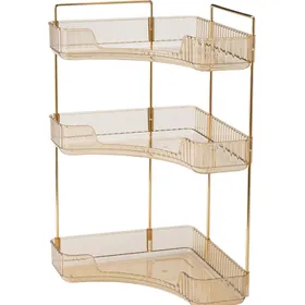 3 Tier Corner Rack Organizer - Light Luxury Amber