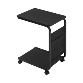 Multi-Functional C-Shaped End Bedside Table with 4 Wheels