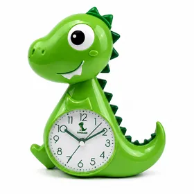 Green Dinosaur Analogue Alarm Clock for Kids Bedroom Desk Decor