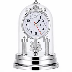 Classic Crystal Dome Mantel Clock with Vintage Analog Design