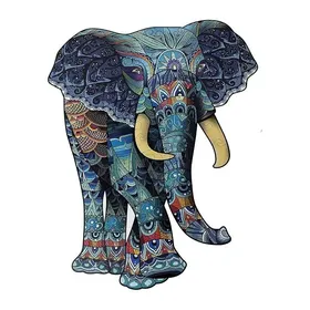 Elephant Wooden Jigsaw Puzzle Unique Shape for Adults and Kids