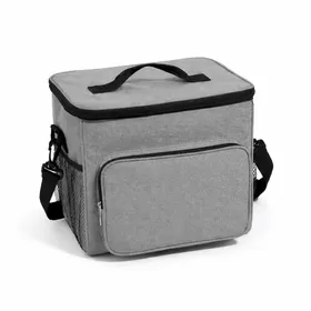 Insulated Lunch Bag with Shoulder Strap and Storage Pocket - Grey