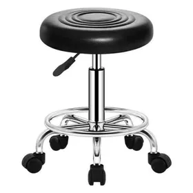 Adjustable Office Stool Chair - Swivel Seat with Wheels & Height Control