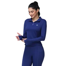 Half Zip Long Sleeve Workout Top, Sweat Wicking Gym Yoga Running Daily Wear