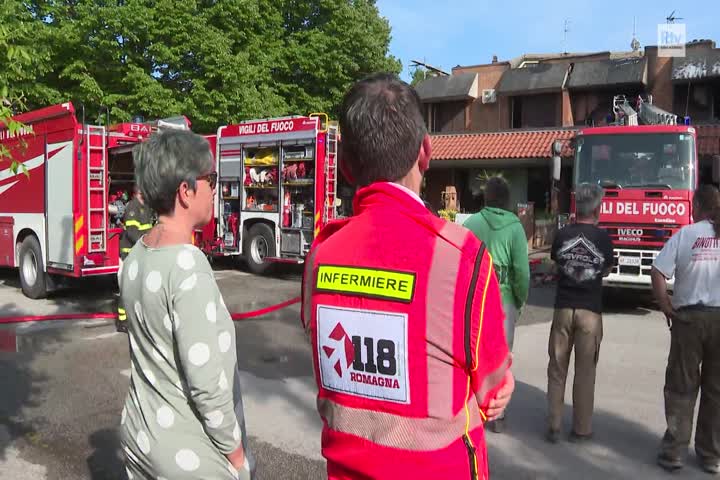 L'intervento dei Vigili del Fuoco a Bellaria