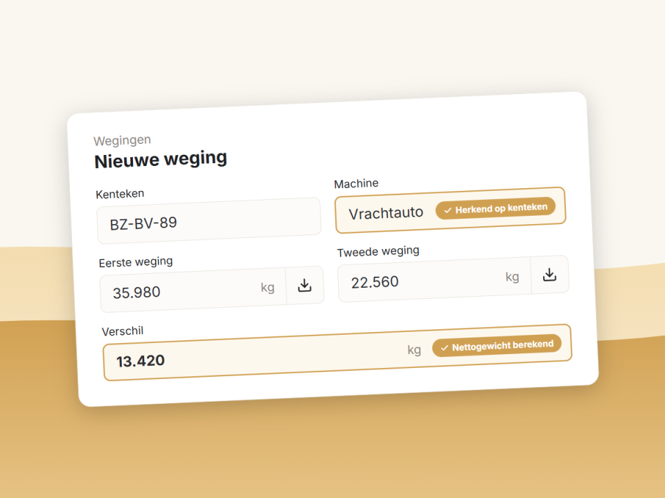 Wegingen registreren in TimeKing