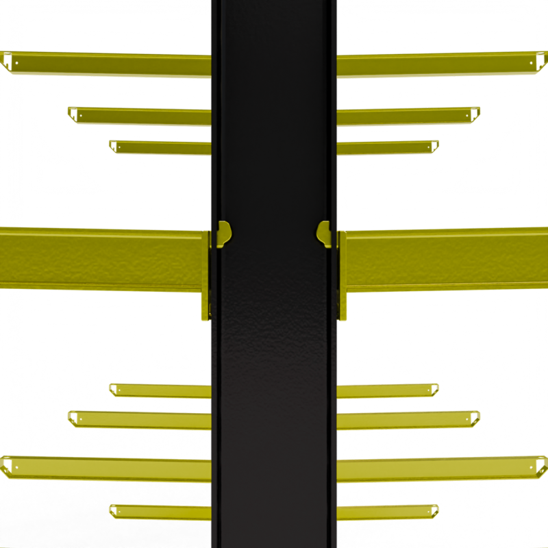 Detail shot draagarmstelling binnen 9