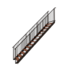 Stalen trap met houten trede Hoogte 3000mm Breedte 1100mm Spijl