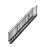 Stalen trap met perfotrede Hoogte 3000mm Breedte 1000mm Spijl