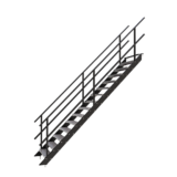 Stalen trap met perfotrede Hoogte 3000mm Breedte 1000mm