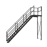 Bordestrap rechts roostertrede Hoogte 3000mm Breedte 1100mm Koker