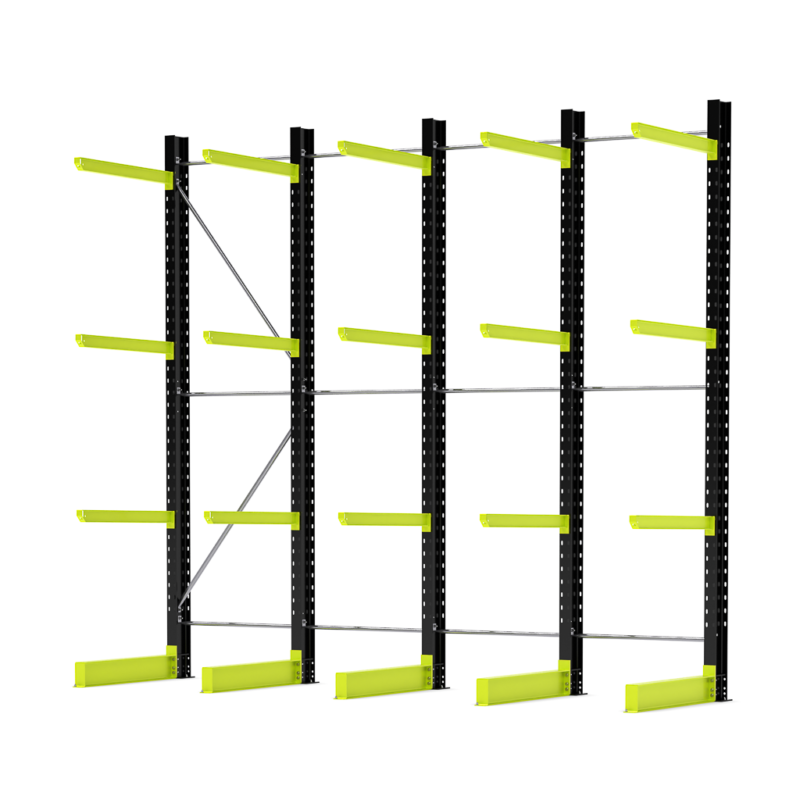 Draagarmstelling inhaak zwaar Hoogte 4500mm Arm 3x 1200mm Lengte 5000mm Enkelzijdig