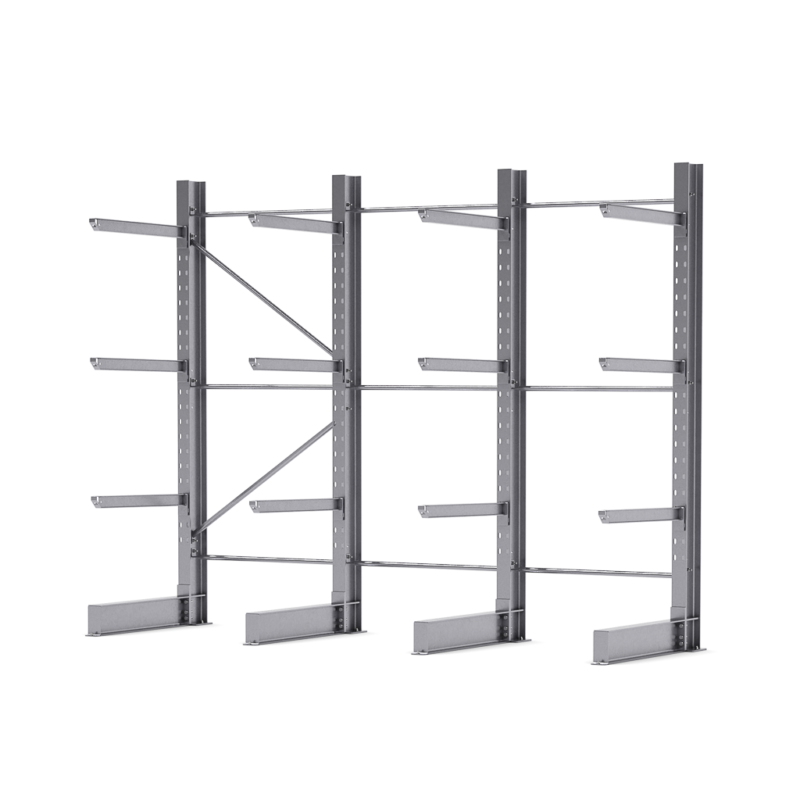 Draagarmstelling voor buiten Hoogte 3000mm Arm 3x 1000mm Lengte 3000mm Enkelzijdig