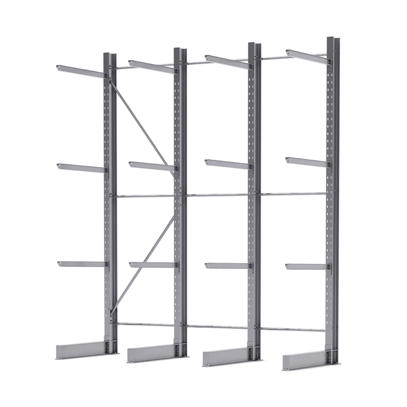 Draagarmstelling voor buiten Hoogte 4500mm Arm 3x 1000mm Lengte 3000mm Enkelzijdig