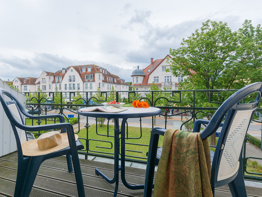 Terrasse mit Aussicht im Appartementhaus Villa Norden