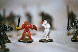 Red and White command figures. While I did the vast bulk of these figures in a very quick and dirty scheme, I spent some more time on a few 