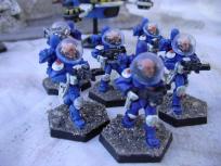The organisation is based entirely on figure availability and resulted in these 6-man squads (5 troopers + missile launcher).