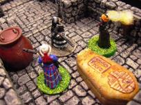 The Royal Knitting and Needlework Society guarding the treasures.