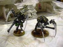 The last few tyranids.... a hive tyrant and a carnifex.