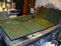 They're sort of done now. The boards with depressions are reversible. Some boards are still one-sided, I haven't decided what to put on the other side yet.