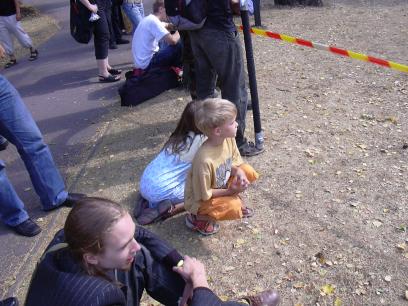 Saara and Niilo watching the whacking