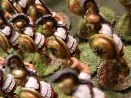 These are Foundry's army-style figs. For hoplites I think they are pretty nice, even though the poses are very limited.