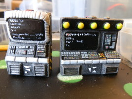 Finished consoles. I'm not happy with the displays, gotta try something else next time.
