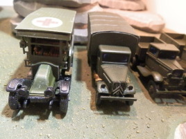 I didn't repaint the ambulance completely, I merely weathered it a bit.