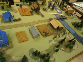 The British column heads out.