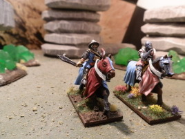 These are Foundry knights on Front Rank horses. The original Foundry horses were so tiny I decided to get new ones. Fitting them wasn't completely without problems...