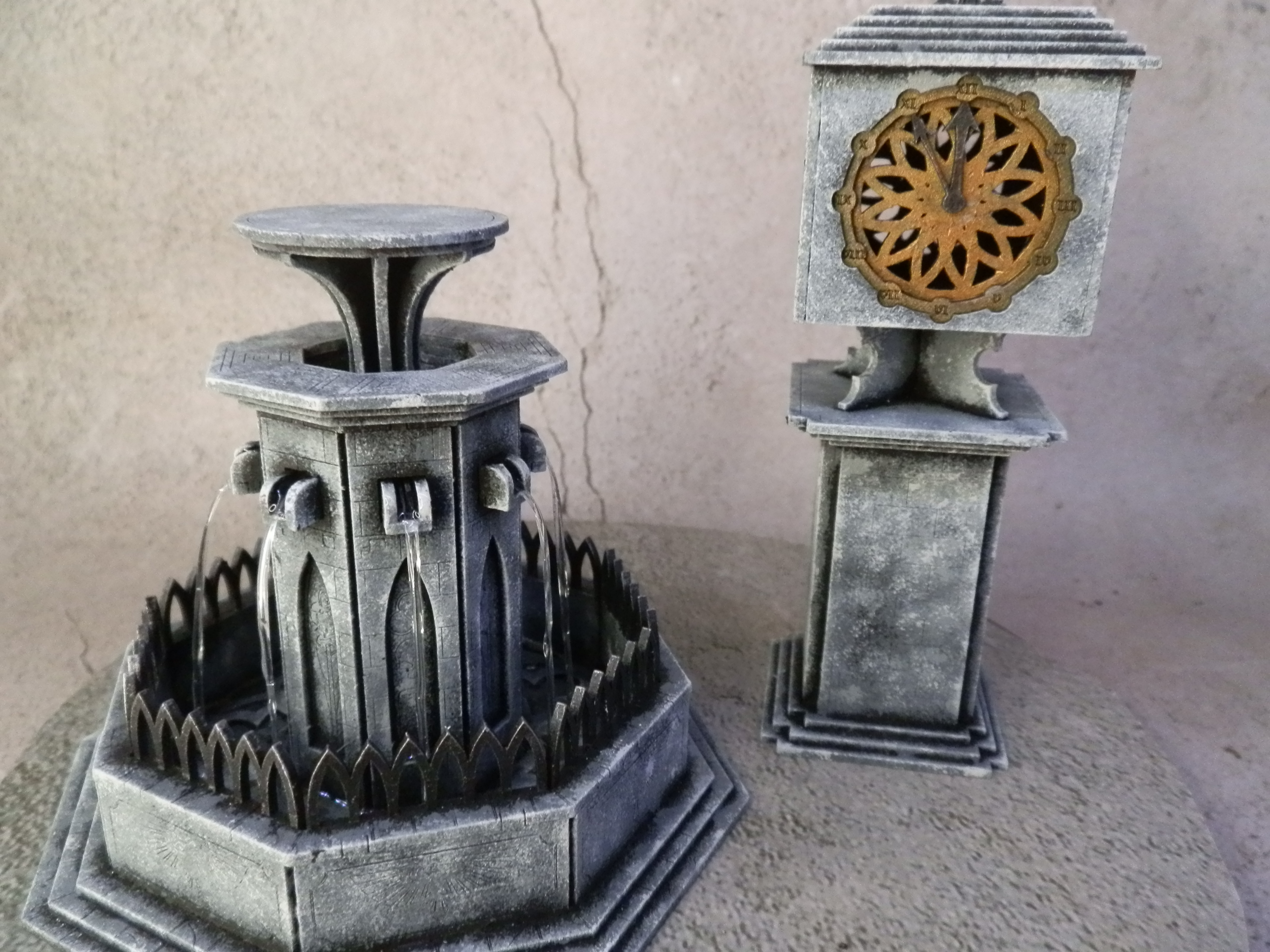 The fountain and the clock