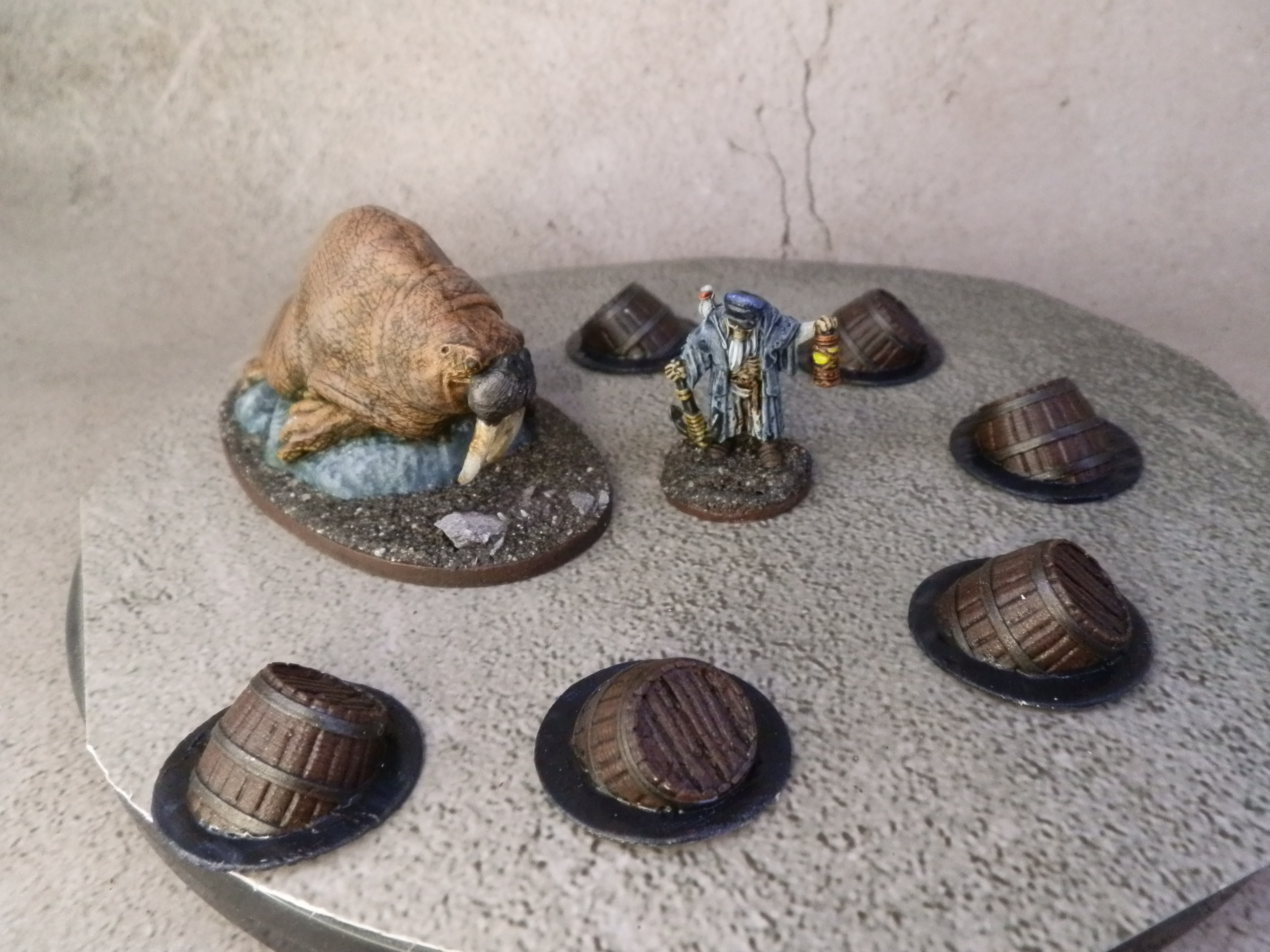 Lighthouse keeper and walrus