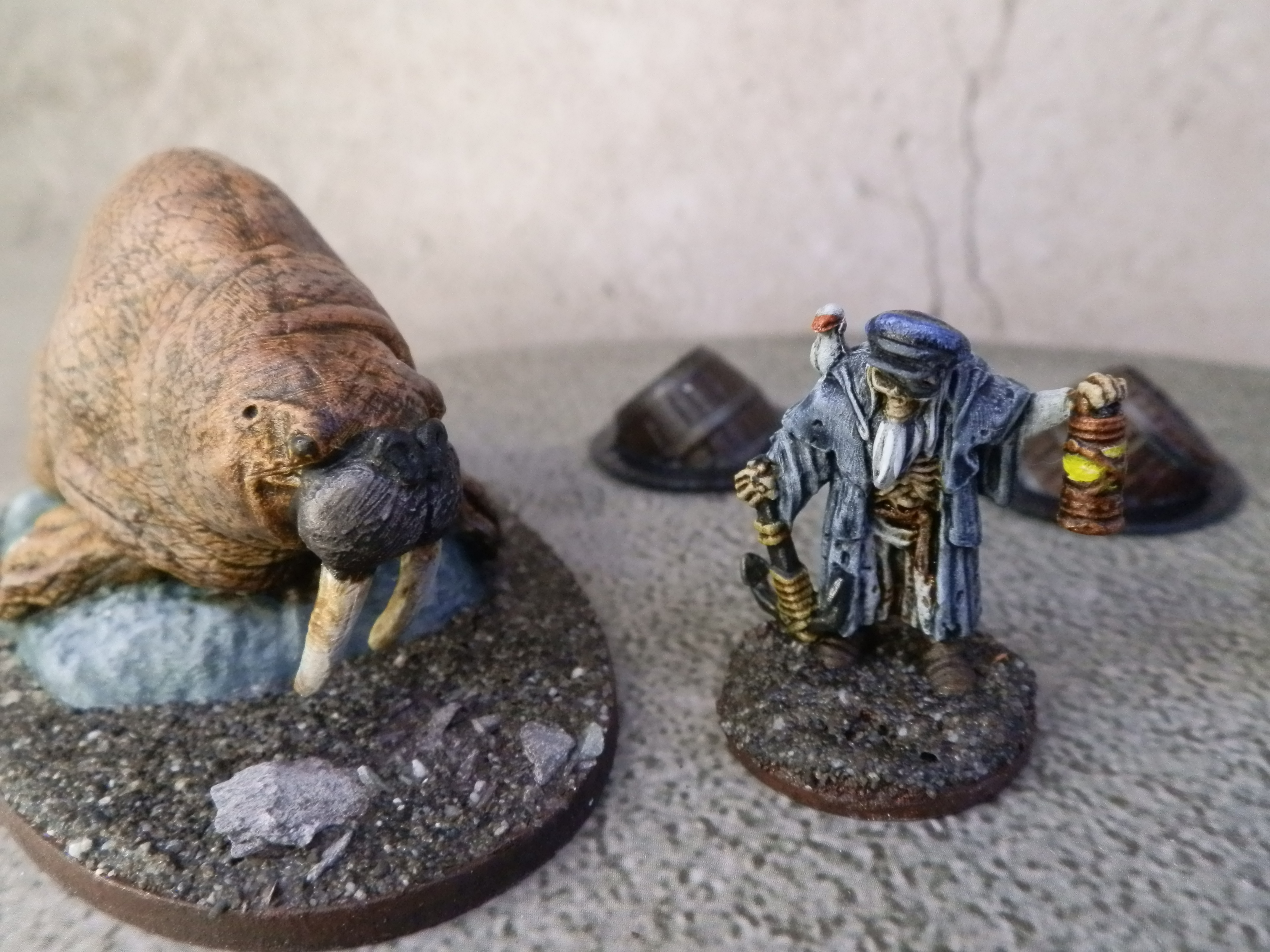 Lighthouse keeper and walrus