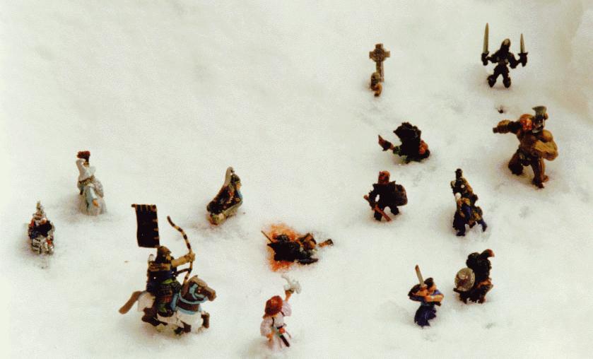 Battle scene in the snow