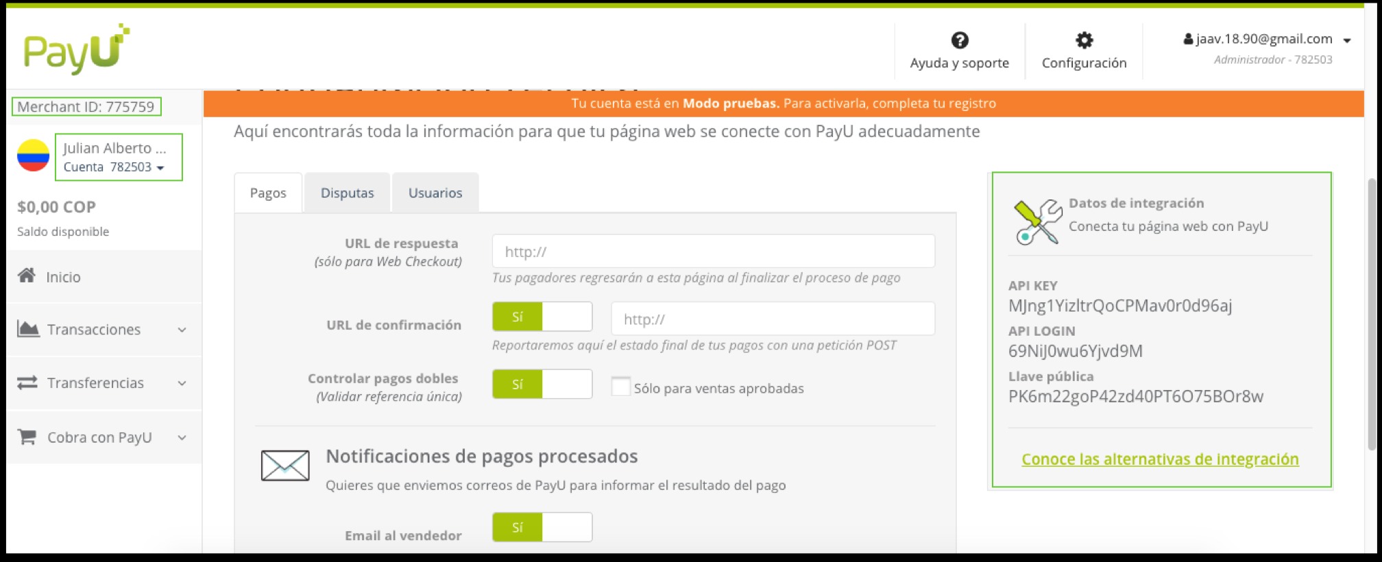 Pasarelas de pago Vendty