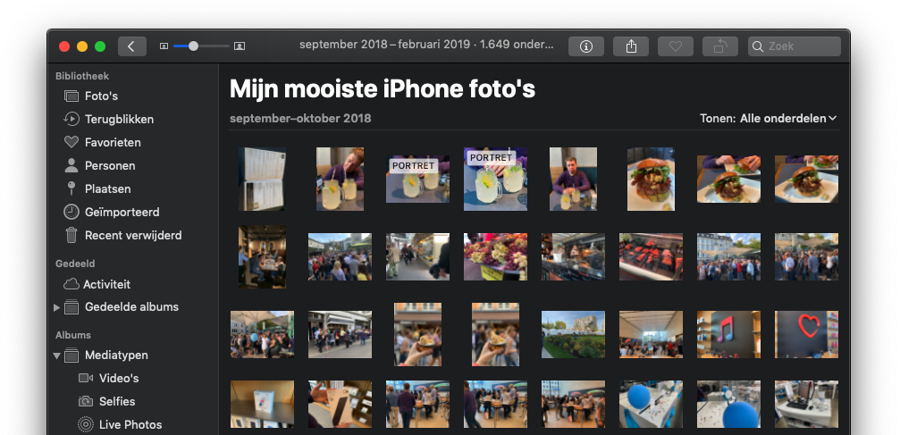 Slimme fotoalbums op de Mac