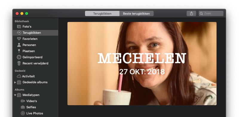 Terugblikken in de Mac Foto's-app